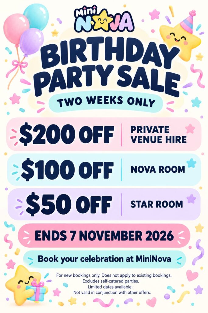 MiniNOVA Birthday Party Sale